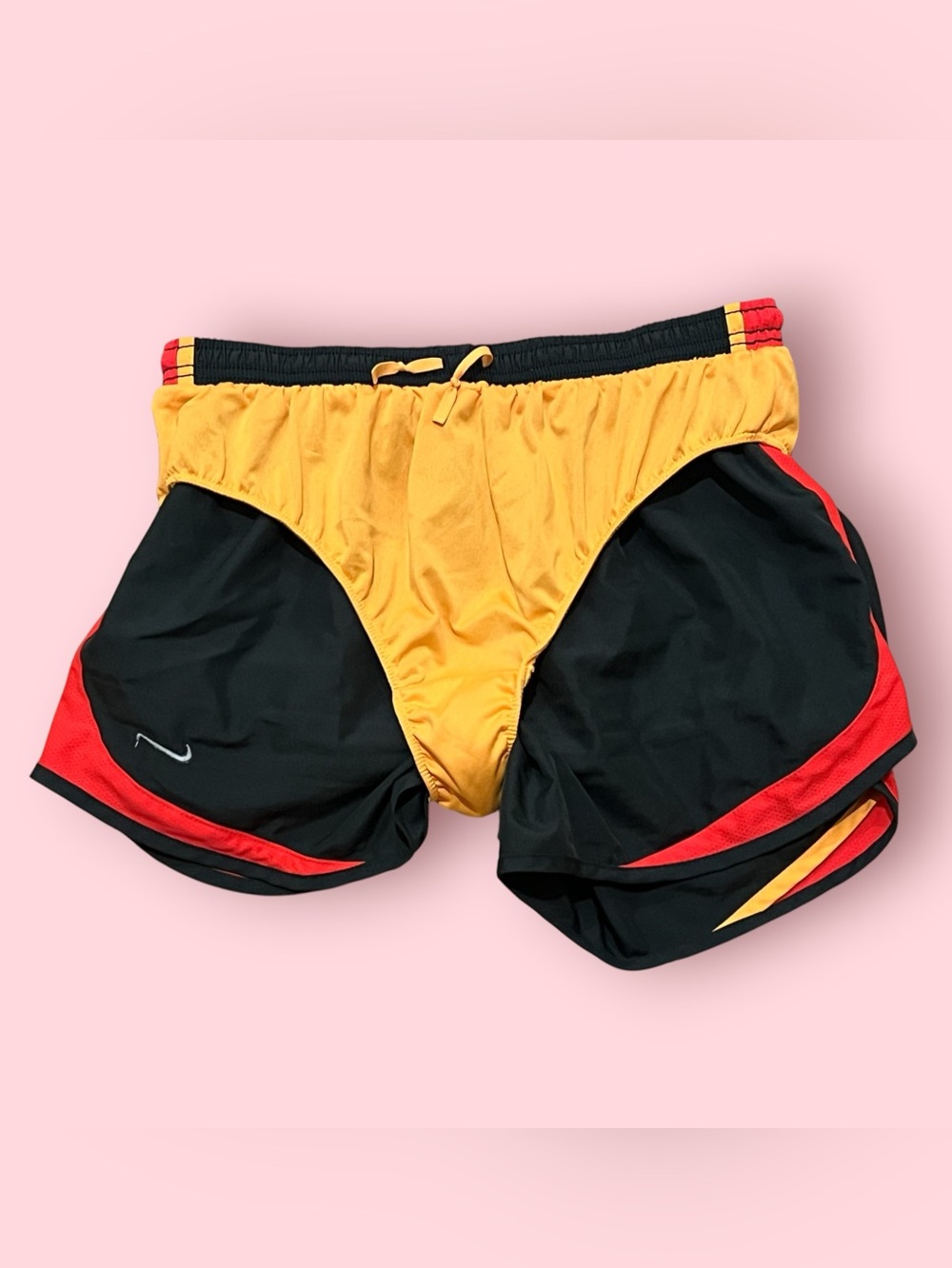 Nike Women’s Dri Fit Running Lined Shorts (Black/Orange/ Coral) - Picture 4 of 5